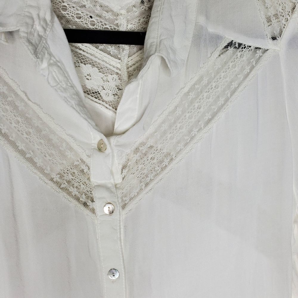 Free People Wild Wind white lace blouse small - Picture 7 of 10